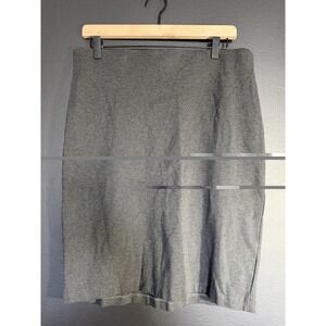 Philosophy Womens Skirt Straight Pencil Knee Length Gray Back Gold Zip Size 12